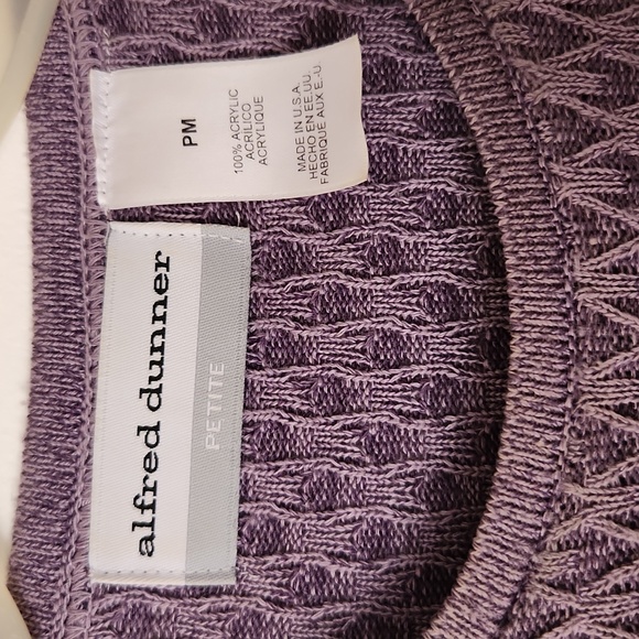 Alfred Dunner Textured Purple Short Sleeved Sweater Size MP - Picture 3 of 6